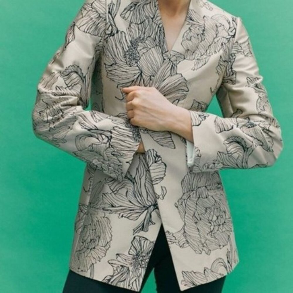 H&M Jacquard Print Blazer Jacket Blogger Fave - Picture 5 of 10